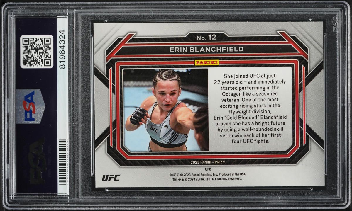 2023 Panini Prizm UFC Erin Blanchfield ROOKIE #12 PSA 10 GEM MINT