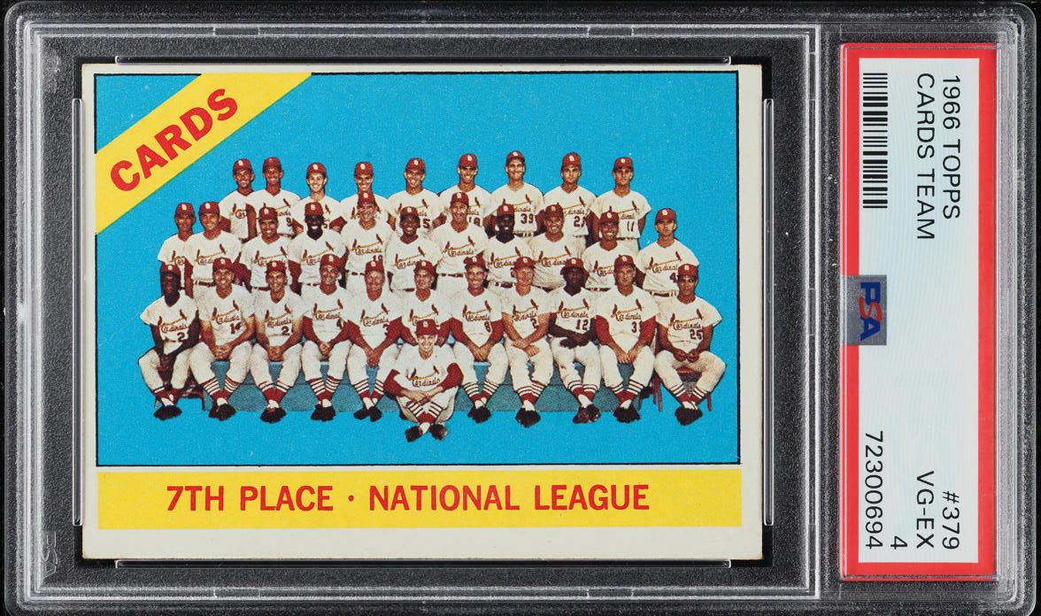 1966 Topps Cardinals Team #379 PSA 4 VGEX