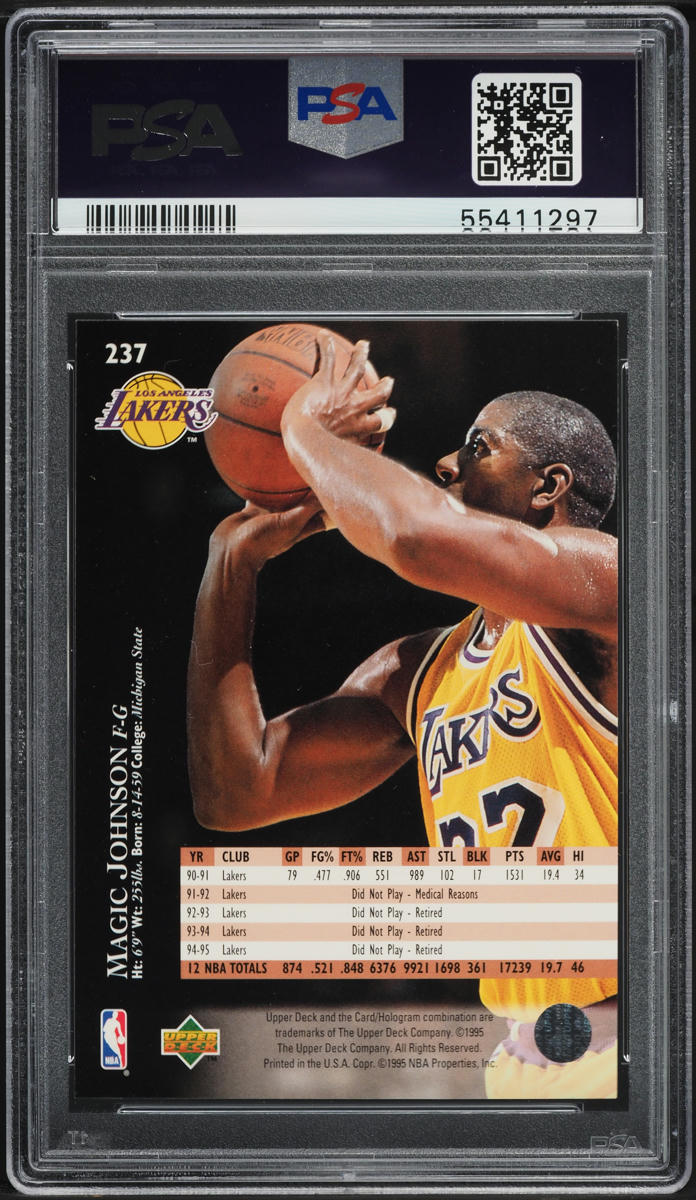 1995 Upper Deck Basketball Magic Johnson #237 PSA 9 MINT