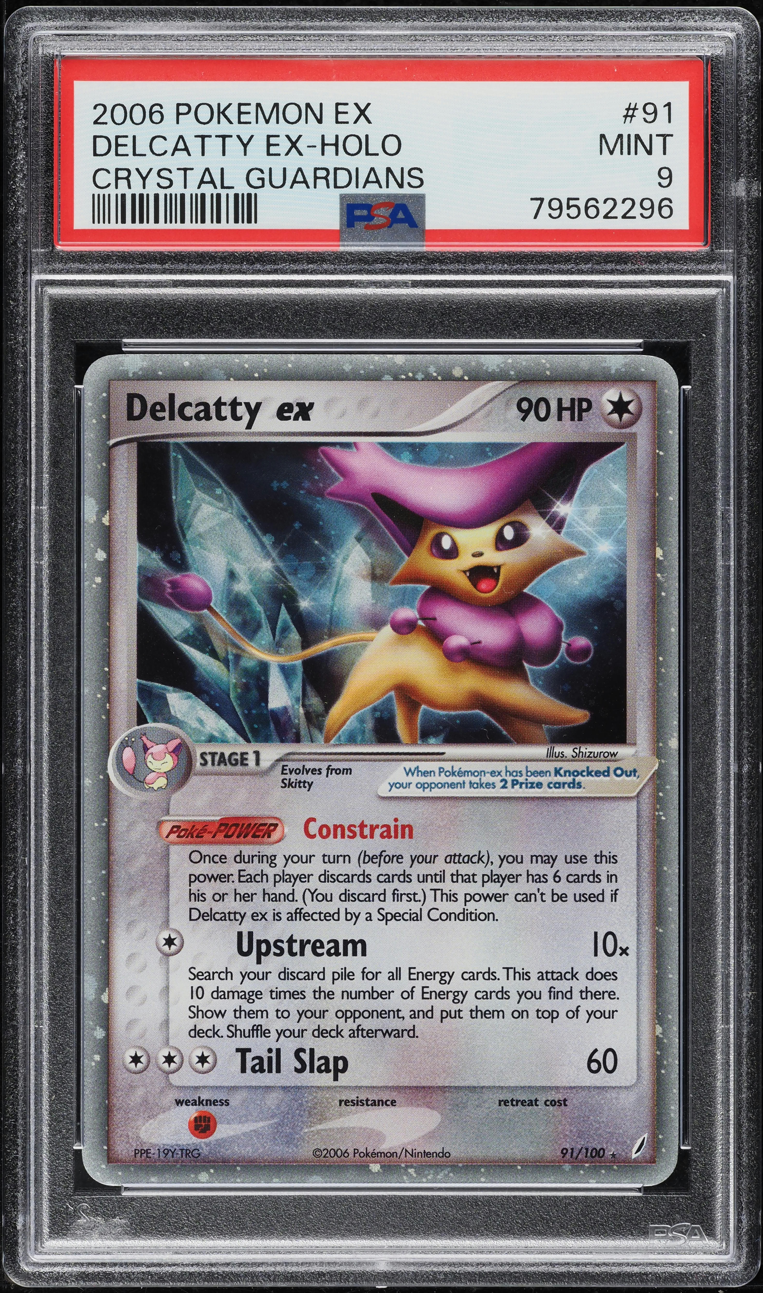 2006 Pokemon EX Crystal Guardians Holo Delcatty Ex #91 PSA 9 MINT