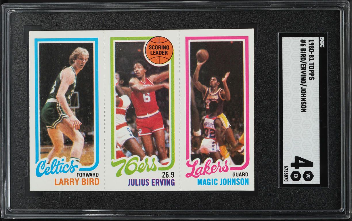 1980 Topps Basketball Larry Bird Julius Erving Magic Johnson ROOKIE SGC 4 VGEX