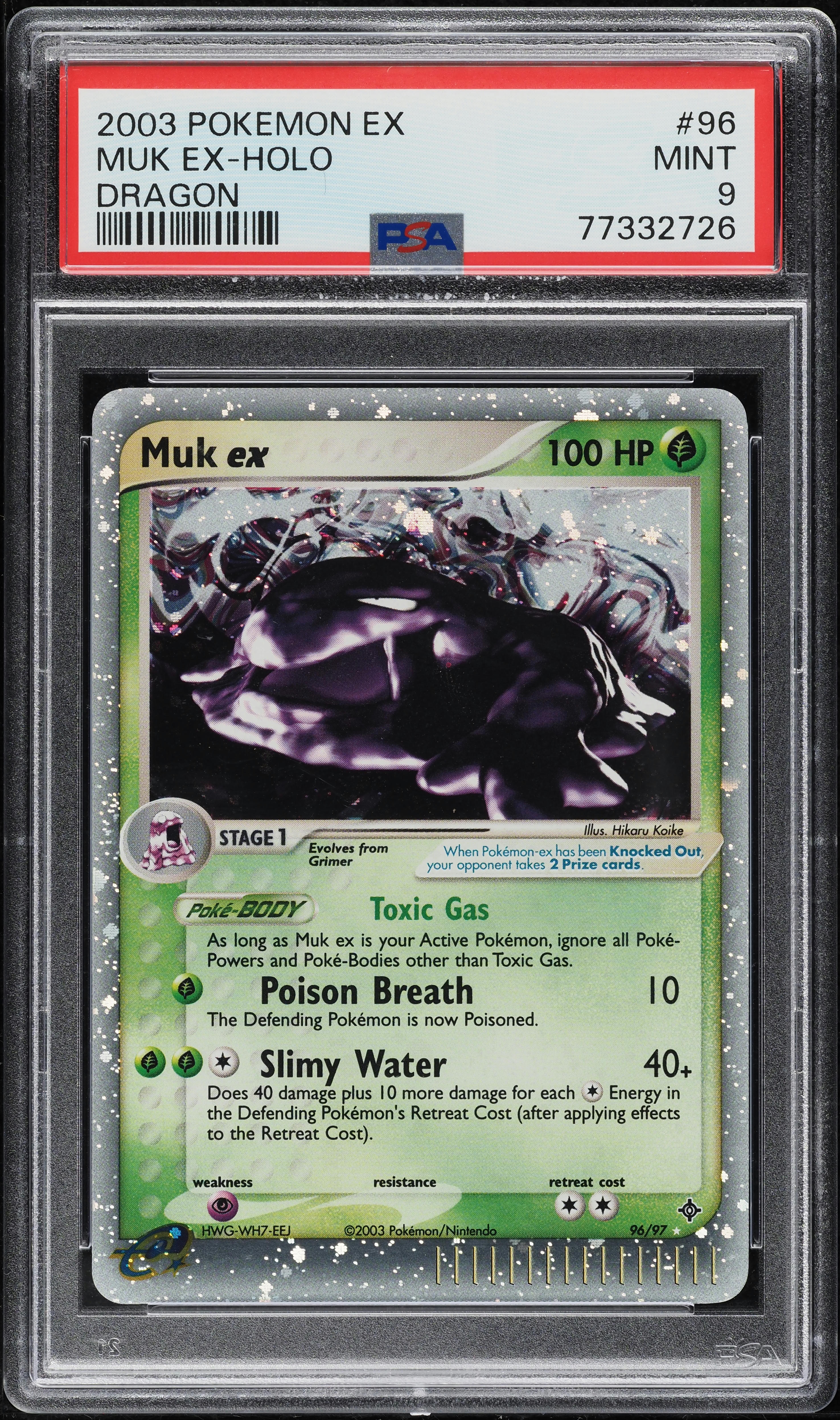2003 Pokemon EX Dragon Holo Muk Ex #96 PSA 9 MINT on Fanatics Collect