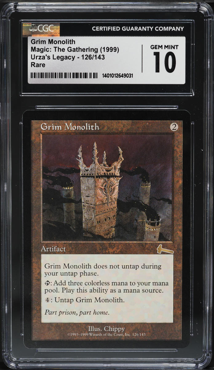 1999 Magic The Gathering MTG Urza's Legacy Grim Monolith #126 CGC 10 GEM MINT