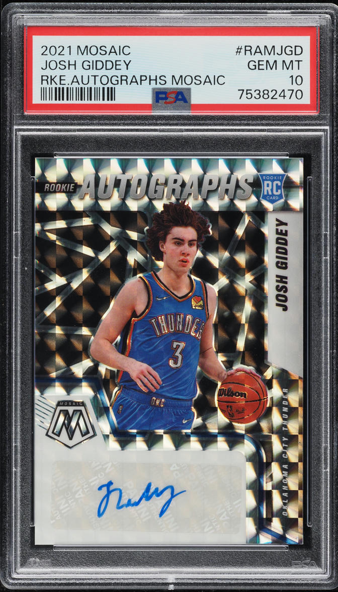 2021 Panini Mosaic Josh Giddey ROOKIE AUTO #RAMJGD PSA 10 GEM MINT