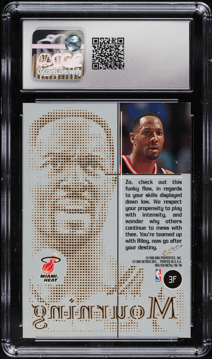 1998 Skybox Molten Metal Fusion Alonzo Mourning #3 CGC 8.5 NM-MT+