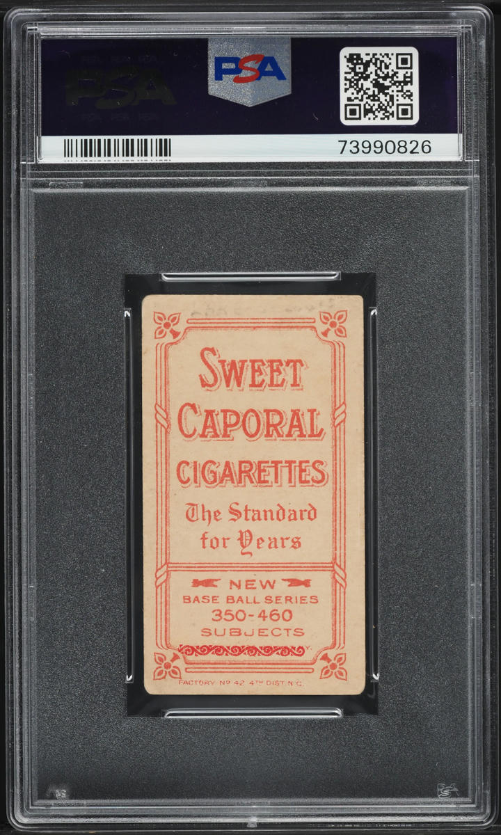 1909-11 T206 Joe Lake ST.LOUIS, WITH BALL, SWEET CAPORAL FACTORY 42 PSA AUTH