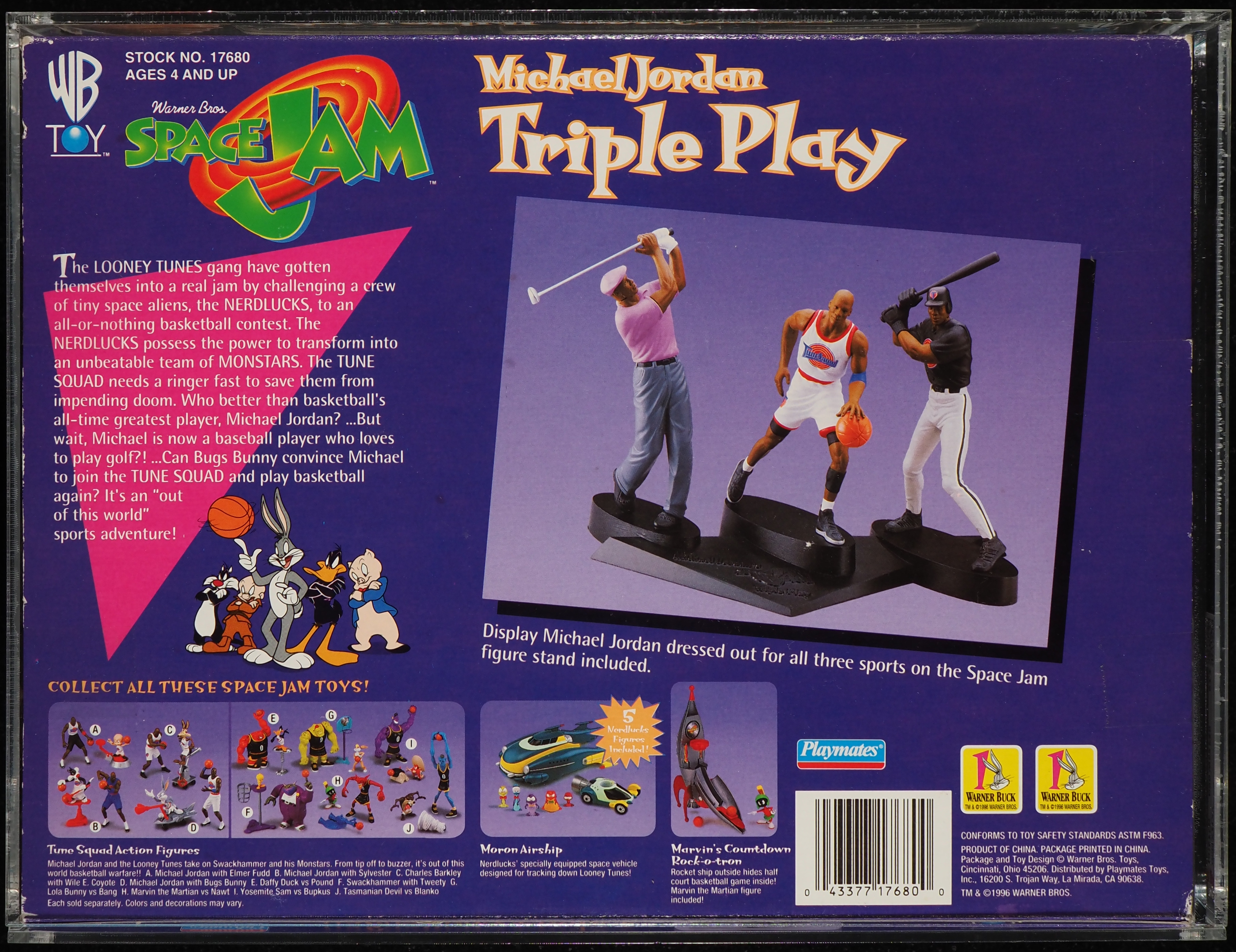 1996 Playmates WB Space Jam Michael Jordan Triple Play CAS 80 on