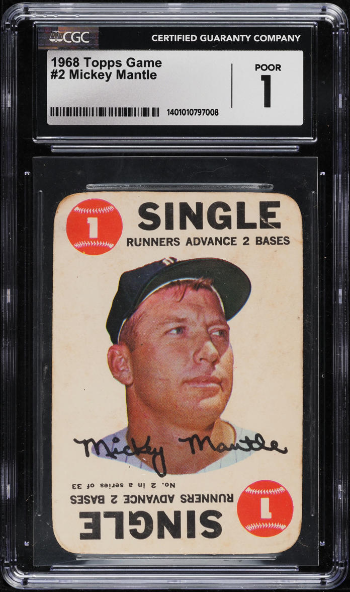 1968 Topps Game Mickey Mantle #2 CGC 1 PR