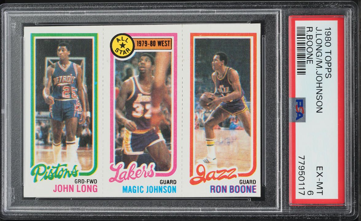 1980 Topps Basketball Magic Johnson John Long Ron Boone ROOKIE PSA 6 EXMT