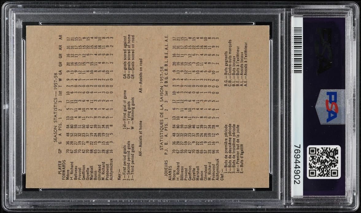 1958 Parkhurst Barry Cullen Shoots #36 PSA 8 NM-MT