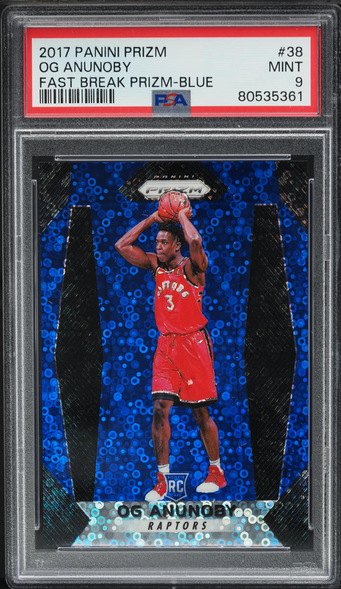 2017 Panini Prizm Fast Break Blue OG Anunoby ROOKIE /175 #38 PSA 9 MINT