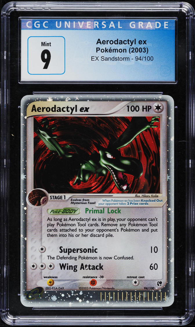 2003 Pokemon EX Sandstorm Holo Aerodactyl ex #94 CGC 9 MINT on