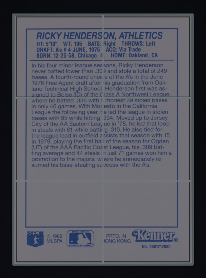 1989 Kenner Starting Lineup Rickey Henderson #61 MBA AUTH