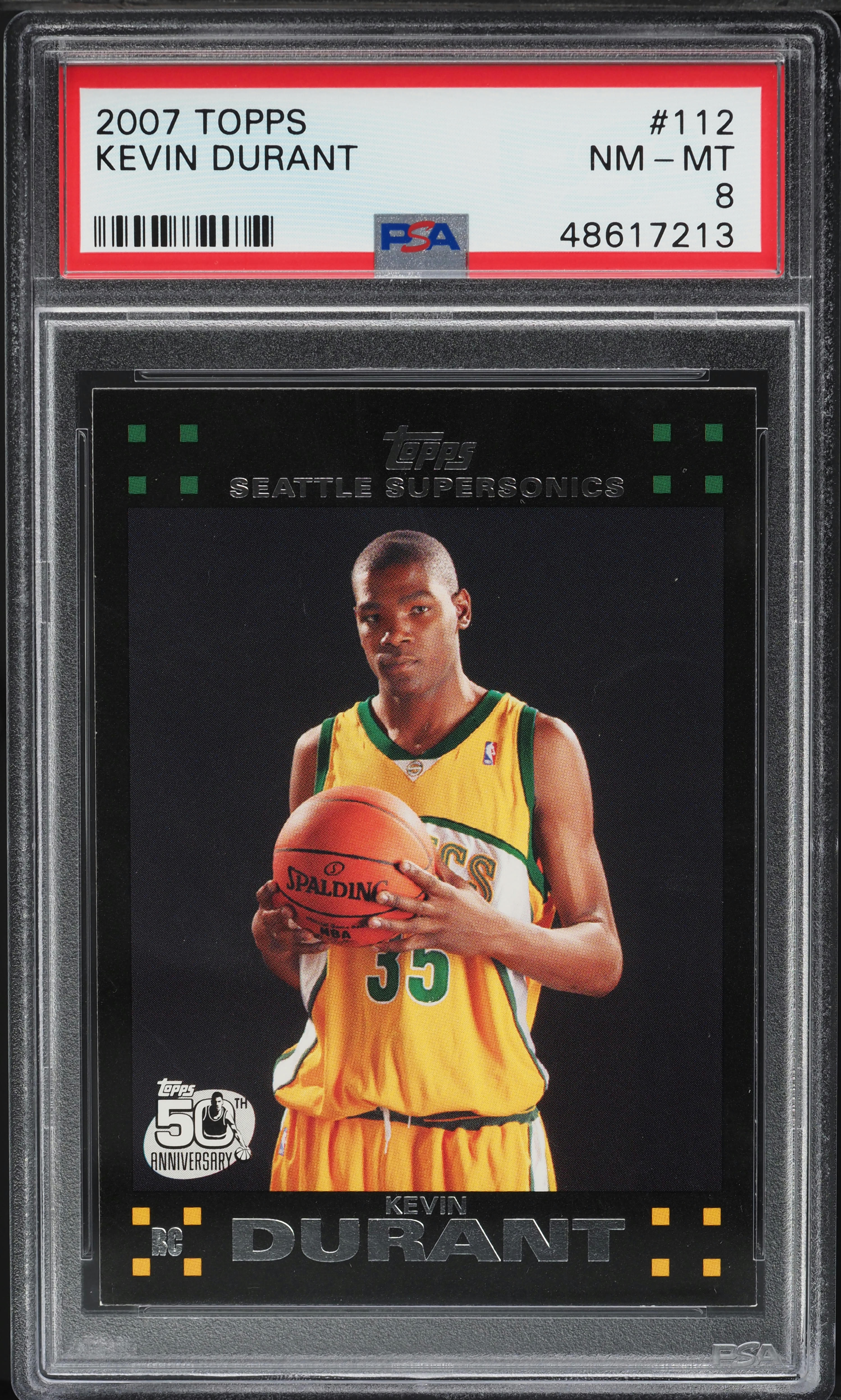 2007 Topps Basketball Kevin Durant ROOKIE #112 PSA 8 NM-MT on