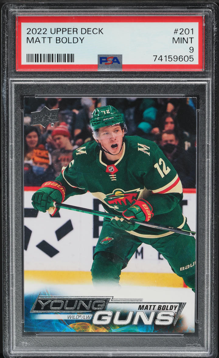 2022 Upper Deck Young Guns Matt Boldy ROOKIE #201 PSA 9 MINT