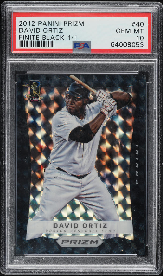 2012 Panini Prizm Finite Black David Ortiz 1/1 #40 PSA 10 GEM MINT