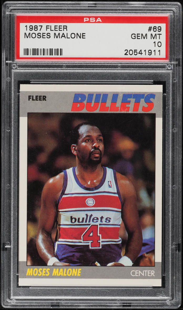 1987 Fleer Basketball Moses Malone #69 PSA 10 GEM MINT