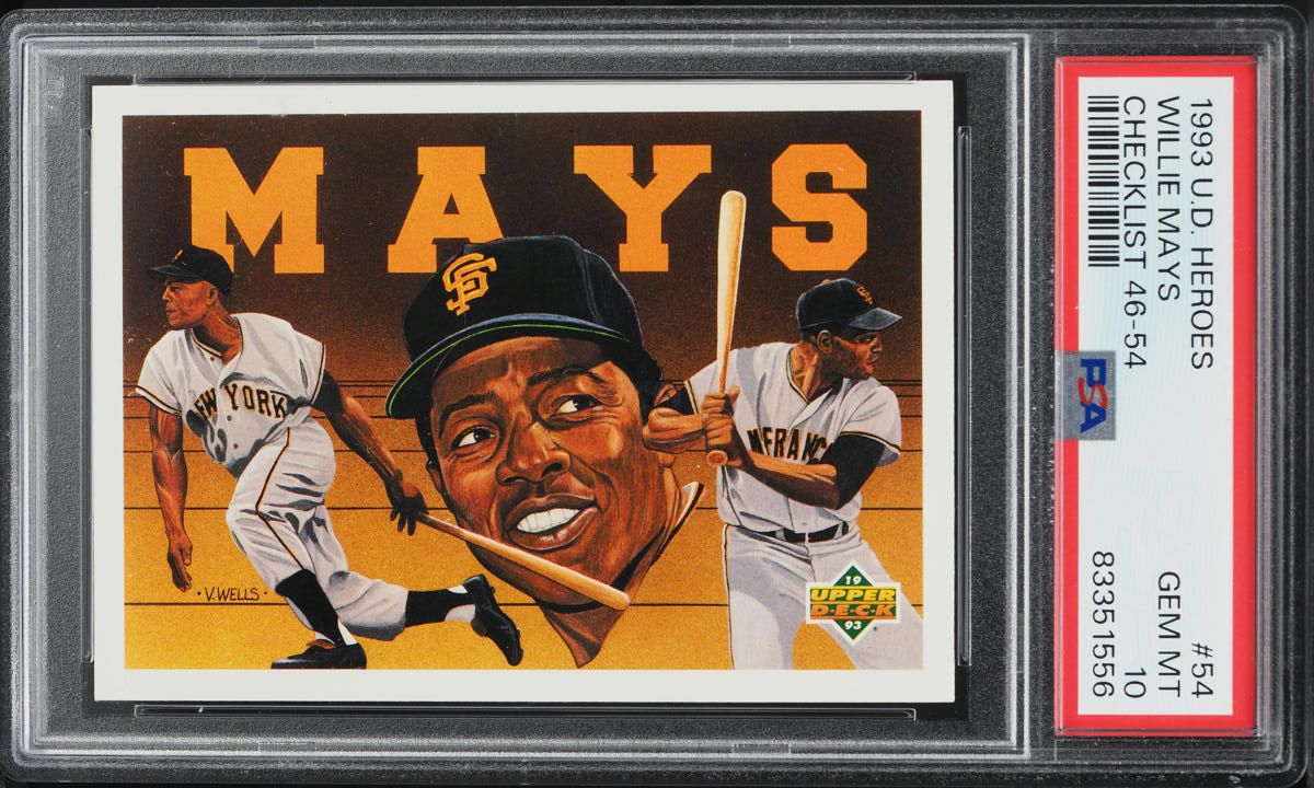 1993 Upper Deck Heroes Willie Mays Checklist Willie Mays #54 PSA 10 GEM MINT