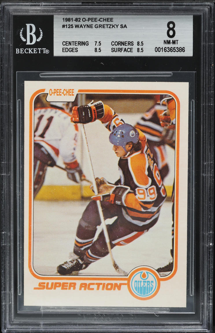 1981 O-Pee-Chee Hockey Wayne Gretzky SUPER ACTION #125 BGS 8 NM-MT