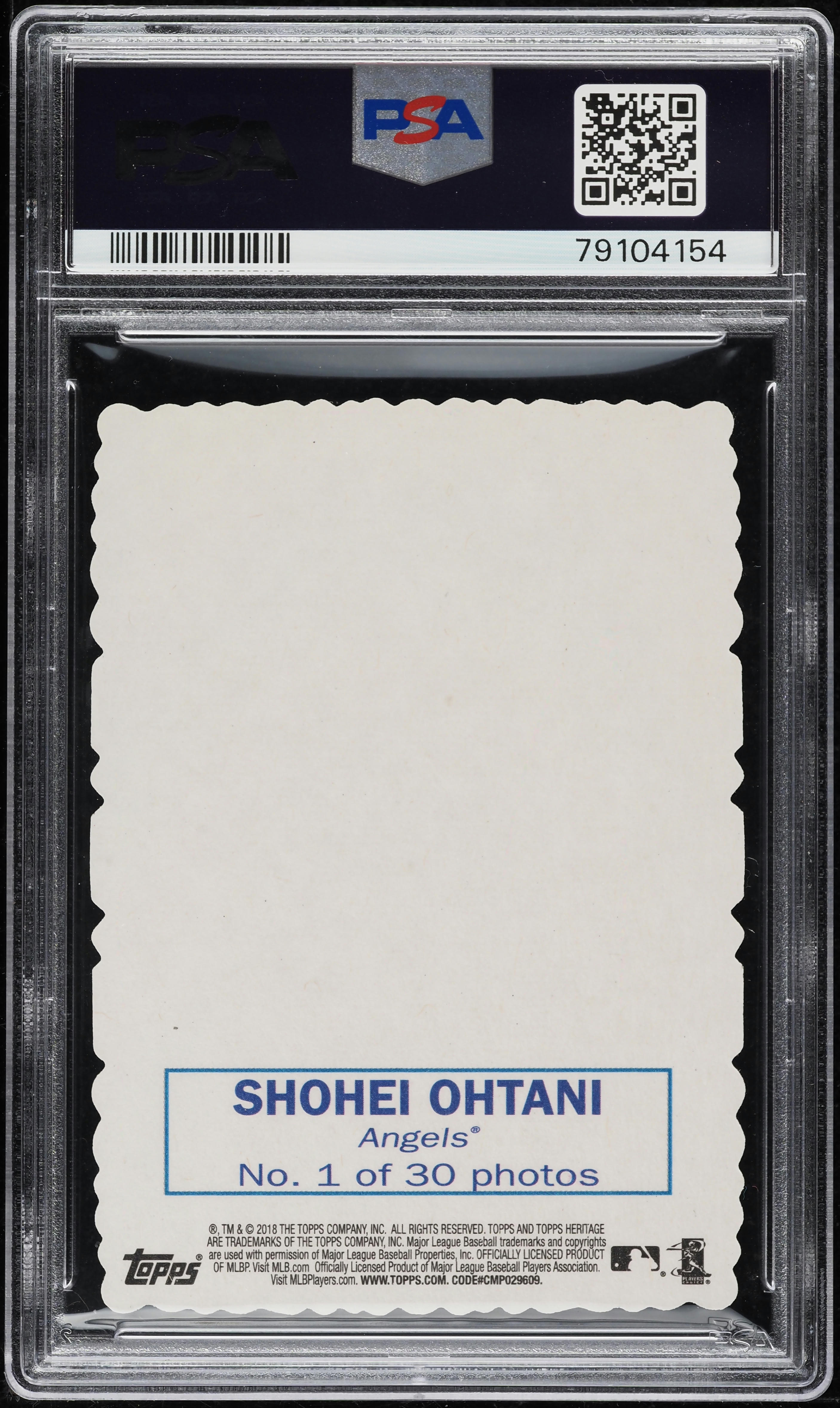 2018 Topps Heritage '69 Deckle Edge Shohei Ohtani ROOKIE #1 PSA 9