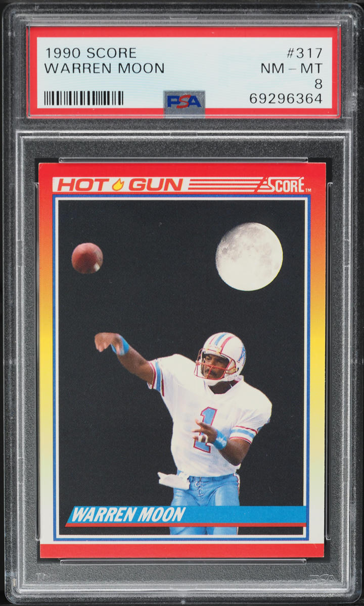 1990 Score Football Warren Moon #317 PSA 8 NM-MT