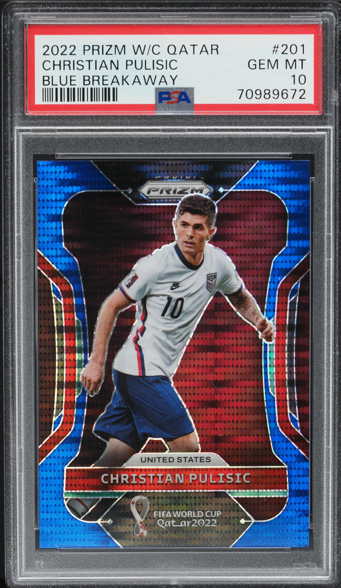 2022 Panini Prizm World Cup Qatar Blue Breakaway Christian Pulisic