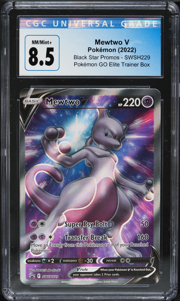 2022 Pokemon Black Star Promo SWSH Pokemon GO Elite Trainer Box Mewtwo V  CGC 8.5 on Fanatics Collect
