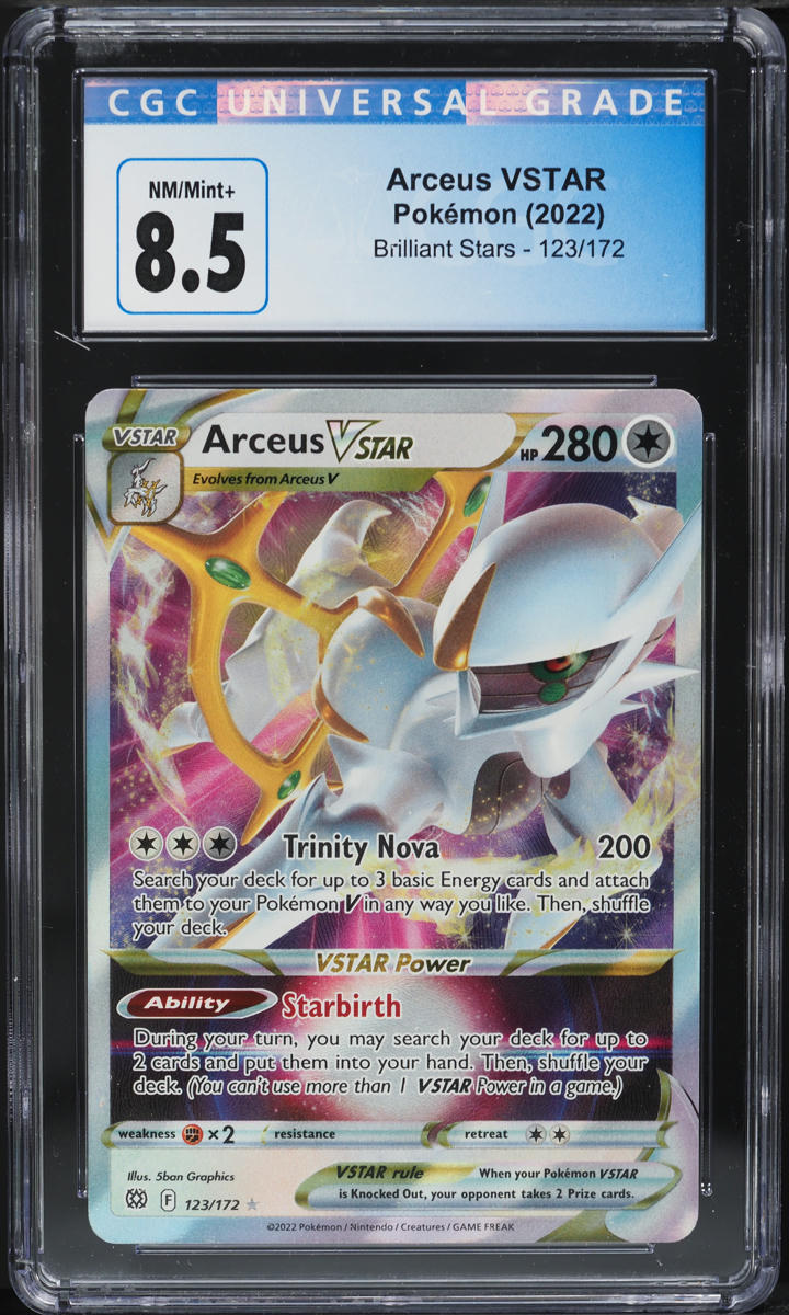 2022 Pokemon Sword & Shield Brilliant Stars Arceus VSTAR #123 CGC 8.5 NM-MT+ on Fanatics Collect 2022 Pokemon Sword & Shield Brilliant Stars Arceus VSTAR #123 CGC 8.5 NM-MT+ on Fanatics Collect