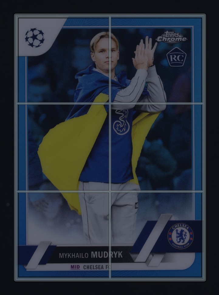 2022 Topps Chrome UEFA Blue Refractor Mykhailo Mudryk ROOKIE /150 #52 MBA AUTH