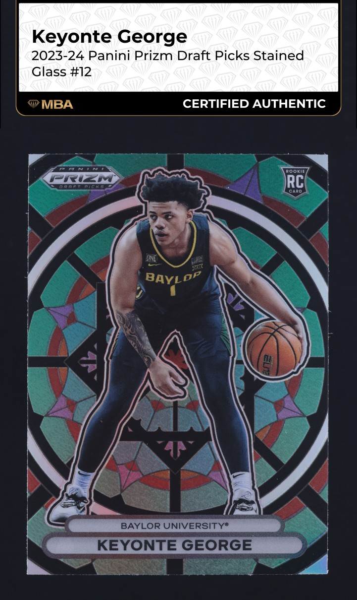 2023 Panini Prizm Draft Stained Glass Keyonte George ROOKIE #12 MBA AUTH