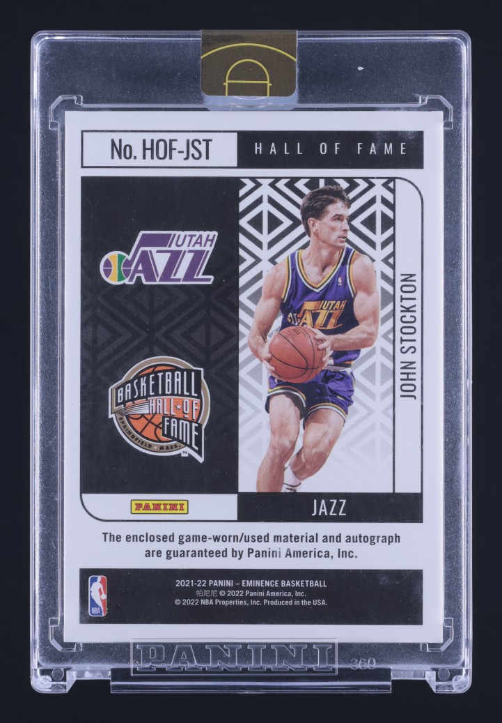 2021 Panini Eminence Hall Of Fame John Stockton PATCH AUTO /10 #HOF-JST MBA AUTH