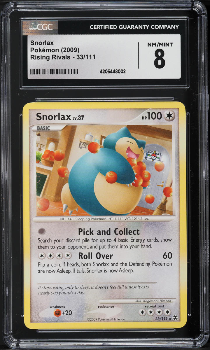 2009 Pokemon Platinum Rising Rivals Snorlax #33 CGC 8 NM-MT on