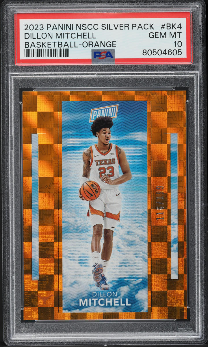 2023 Panini NSCC Silver Packs Orange Dillon Mitchell ROOKIE /199 #BK4 PSA 10 GEM