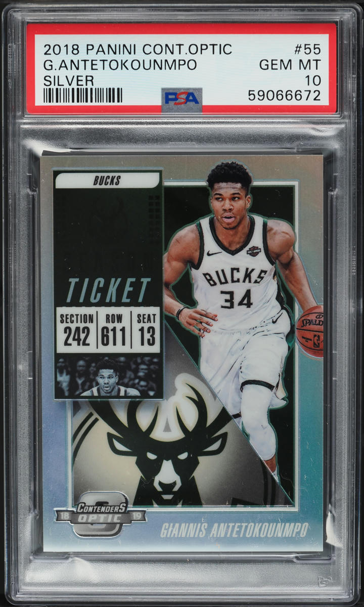 2018 Panini Contenders Optic Silver Giannis Antetokounmpo #55 PSA