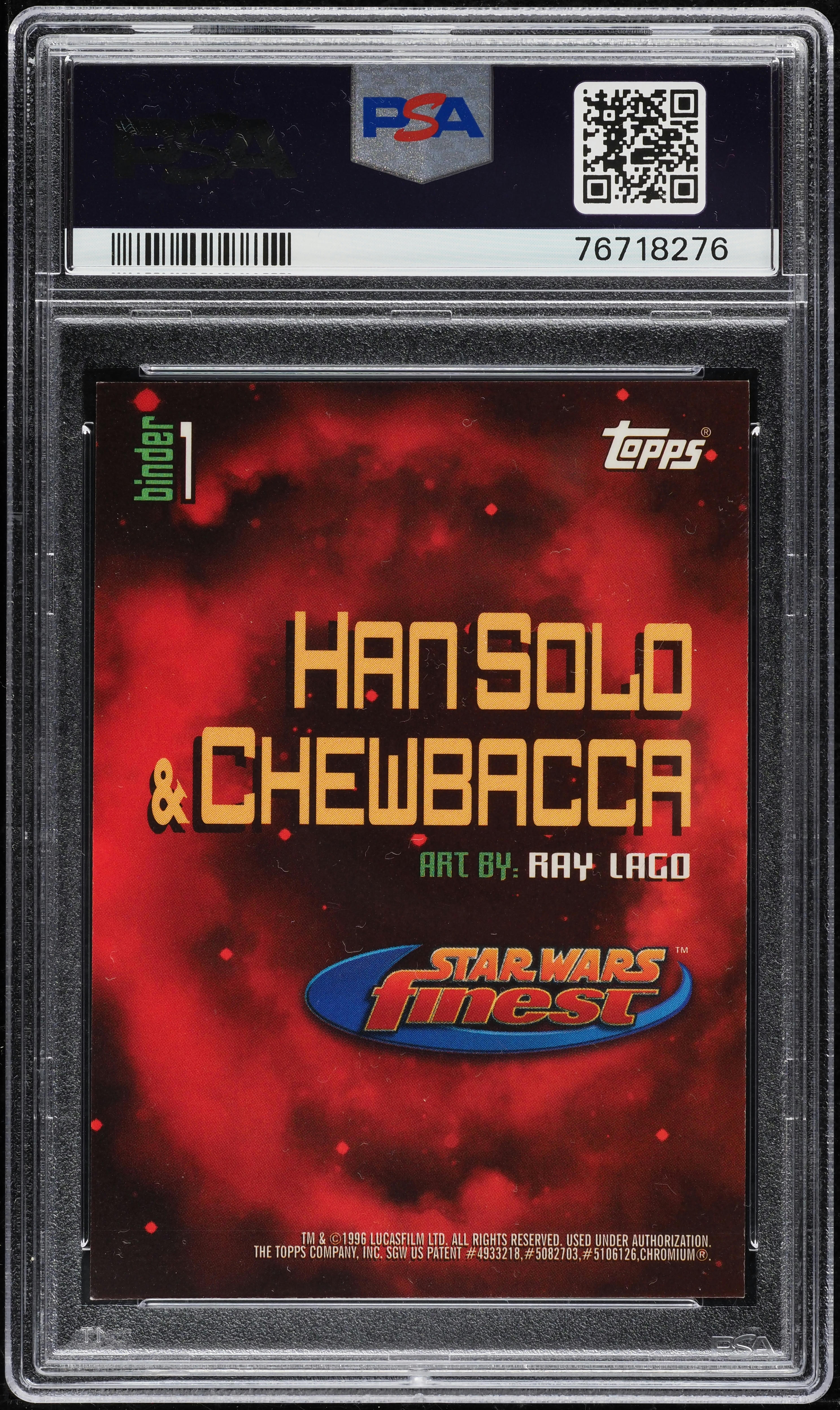1996 Finest Star Wars Binder Han Solo & Chewbacca #B1 PSA 9 MINT 