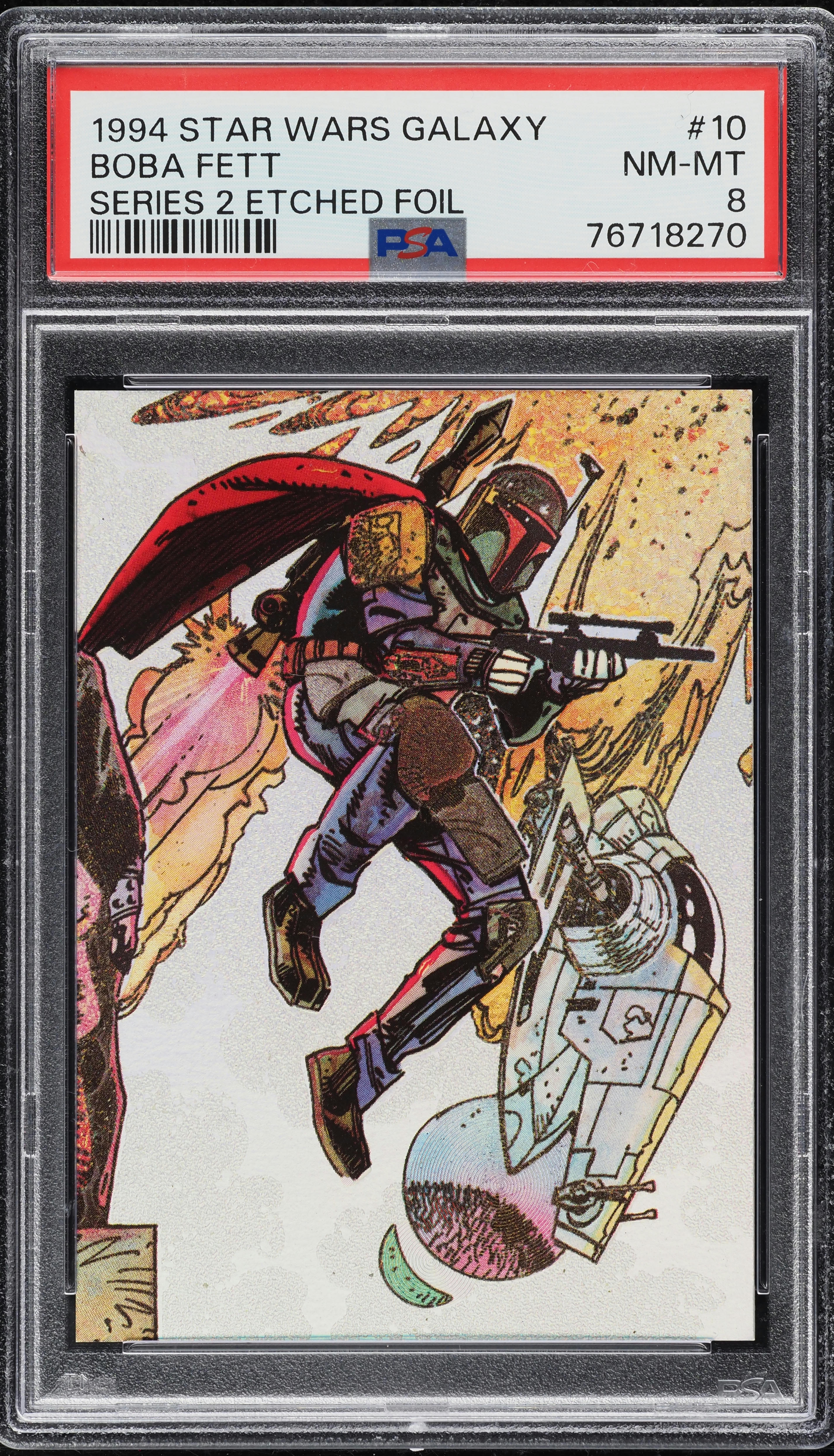 1994 Topps Star Wars Galaxy Series 2 Etched Foil Boba Fett #10 PSA