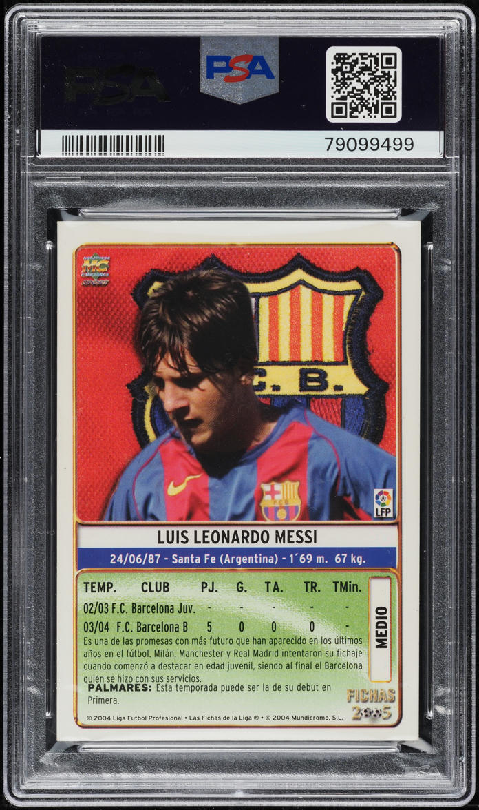 2004 Mundi Cromo Liga Lionel Messi ROOKIE #617 PSA 5 EX