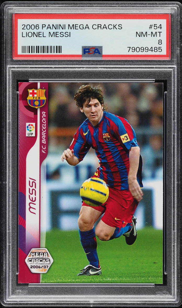 2006 Panini Mega Cracks La Liga Lionel Messi #54 PSA 8 NM-MT on