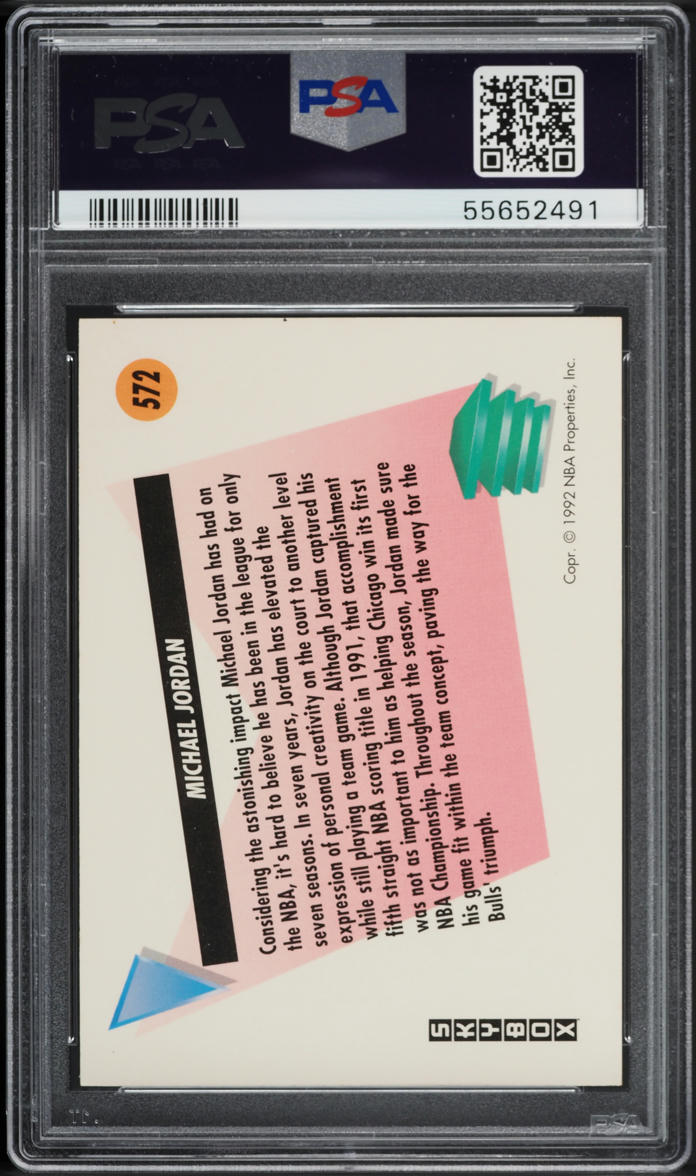 1991 Skybox Basketball Michael Jordan #572 PSA 6 EXMT