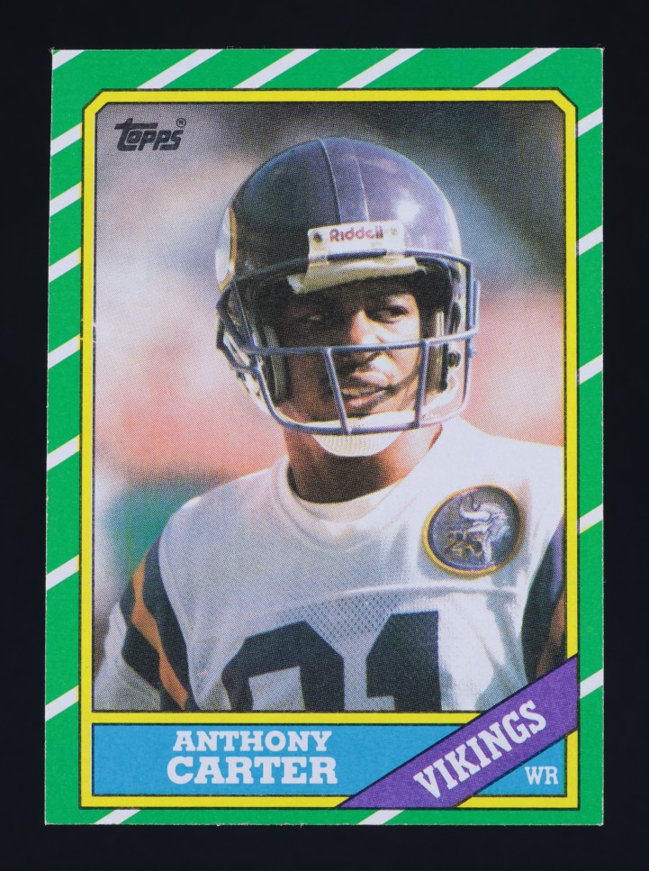 1986 Topps Football Anthony Carter ROOKIE #297 MBA AUTH