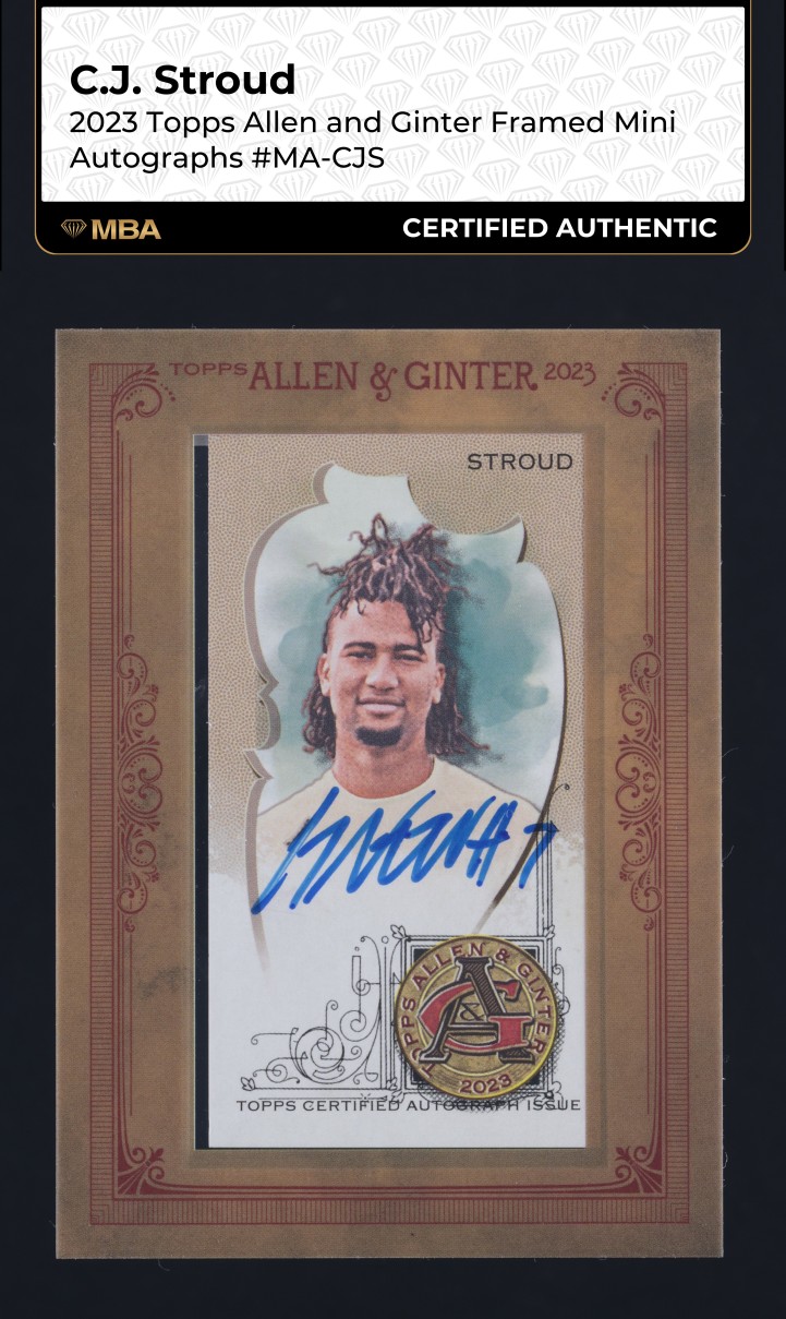 2023 Topps Allen & Ginter Framed Mini C.J. Stroud ROOKIE AUTO #MA-CJS MBA AUTH