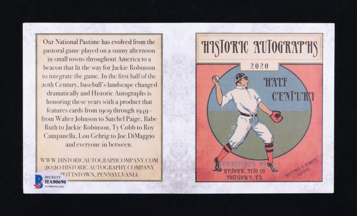 2020 Historic Autographs Half Century Cut Signatures Ken Chase AUTO MBA AUTH