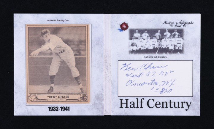 2020 Historic Autographs Half Century Cut Signatures Ken Chase AUTO MBA AUTH