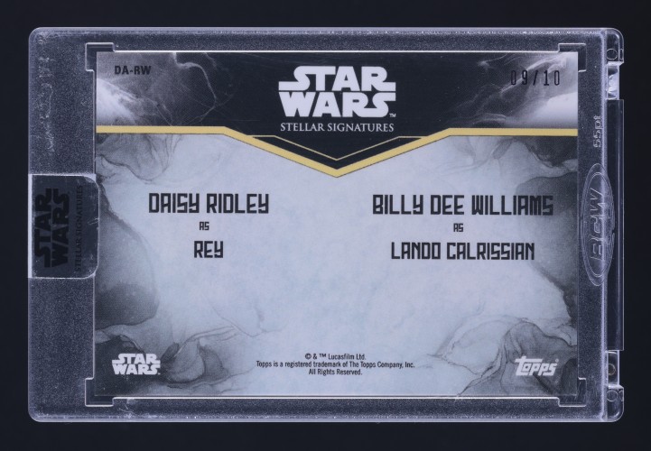 2021 Topps Star Wars Purple Billy Dee Williams & Daisy Ridley AUTO /10 MBA AUTH