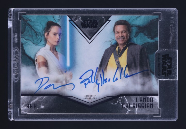 2021 Topps Star Wars Purple Billy Dee Williams & Daisy Ridley AUTO /10 MBA AUTH
