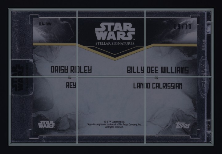 2021 Topps Star Wars Purple Billy Dee Williams & Daisy Ridley AUTO /10 MBA AUTH