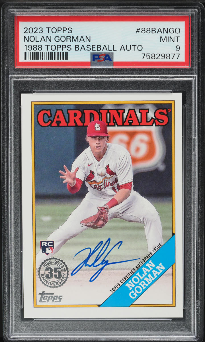 2023 Topps '88 Nolan Gorman ROOKIE AUTO #88BANGO PSA 9 MINT on