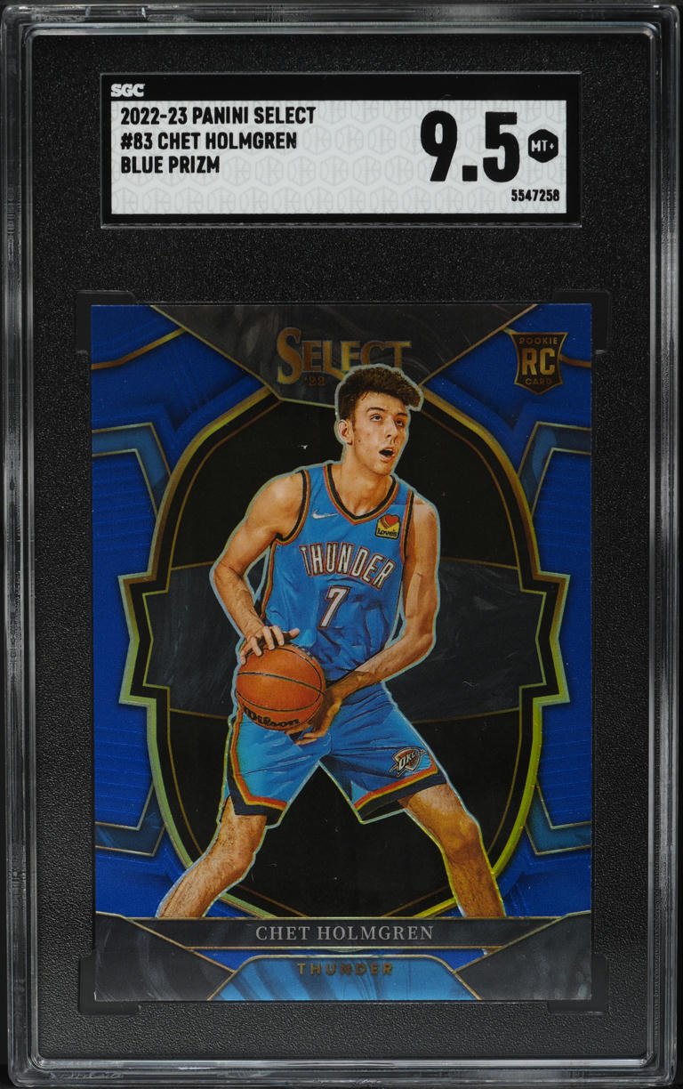 2022 Select Concourse Blue Prizm Chet Holmgren ROOKIE #83 SGC 9.5 MINT+