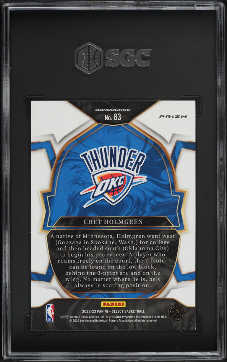 2022 Select Concourse Blue Prizm Chet Holmgren ROOKIE #83 SGC 9.5 MINT+
