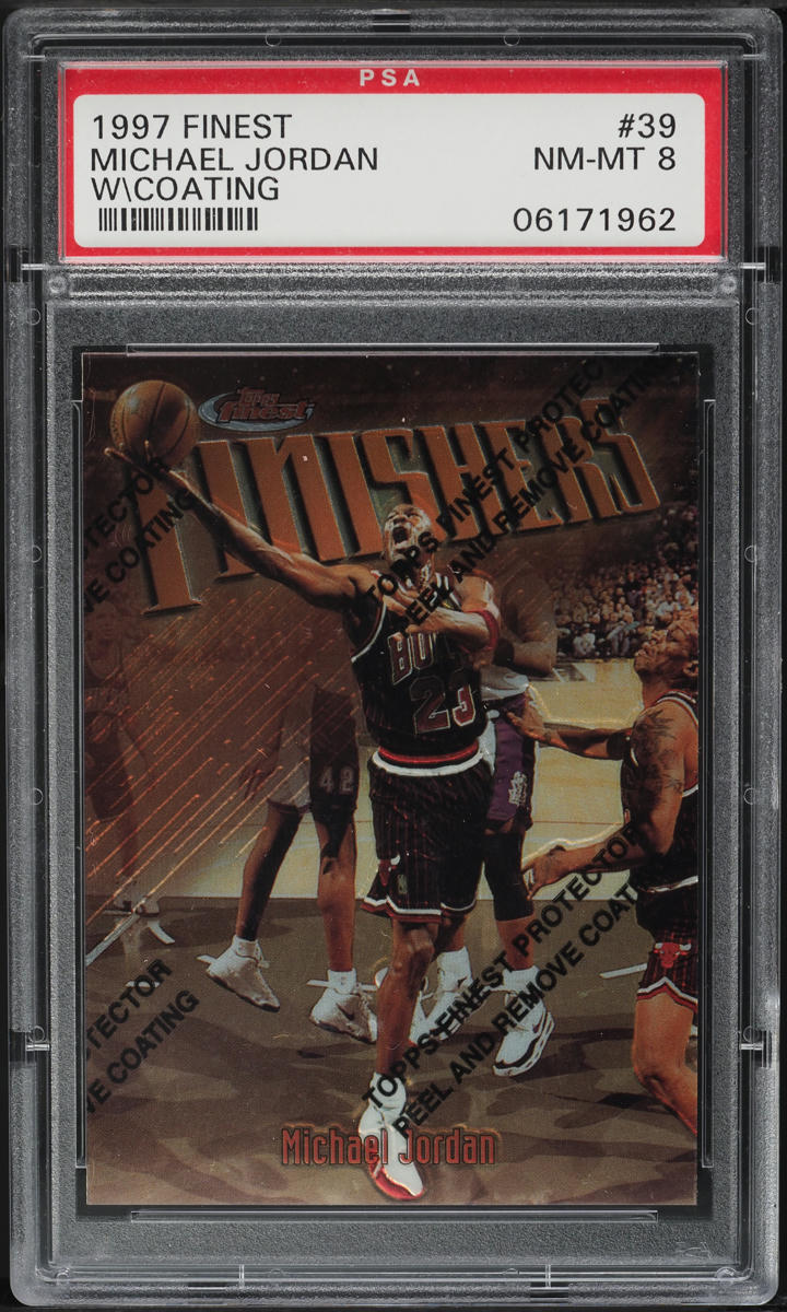 1997 Finest Basketball w/ Coating Michael Jordan #39 PSA 8 NM-MT